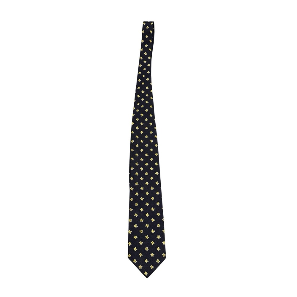 Brooks Brothers Makers and Merchants Men's Tie Navy, Yellow And White - Picture 3 of 4